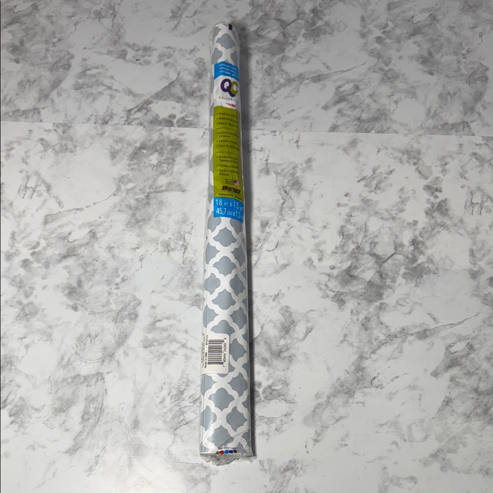 Gray and White Geometric Contact Paper Roll